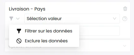 Icône inclusion / exclusion d'un filtre
