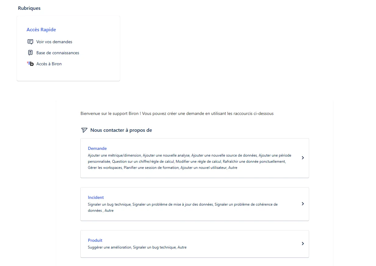 Sélection de la nature de la demande dans Jira