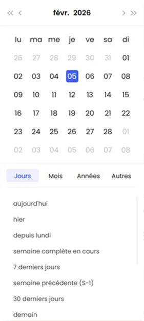 Sélecteur de dates global