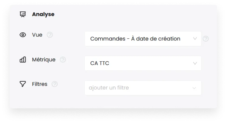 Configuration de l’analyse à suivre