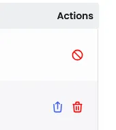 Actions désactivation et suppression d'un utilisateur