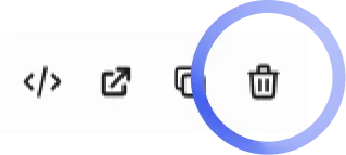 Bouton suppression d'un workspace