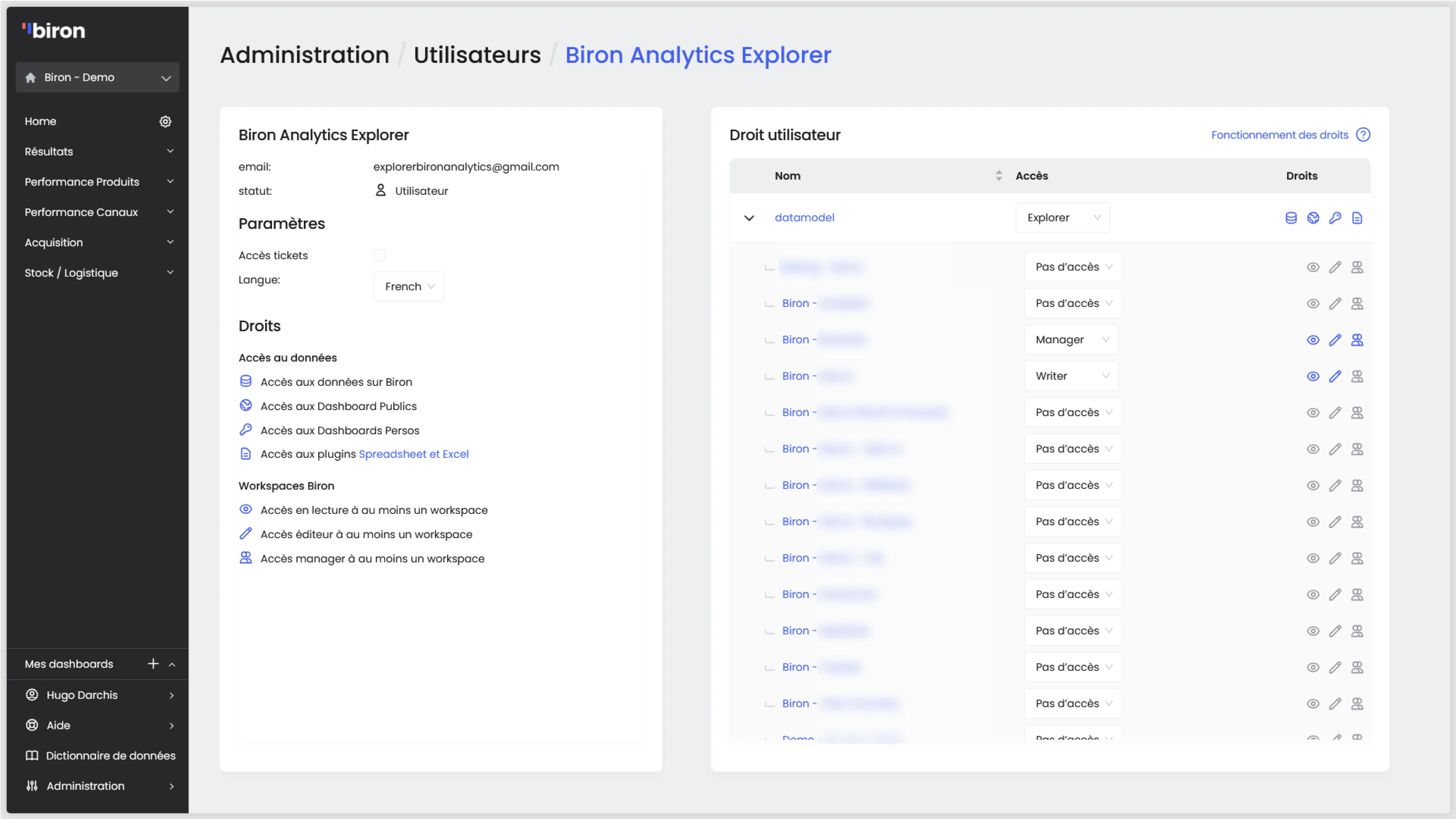Page individuelle d'un utilisateur